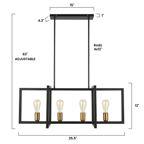 Gracie Oaks Barkingside 4 Light Kitchen Island Pendant & Reviews